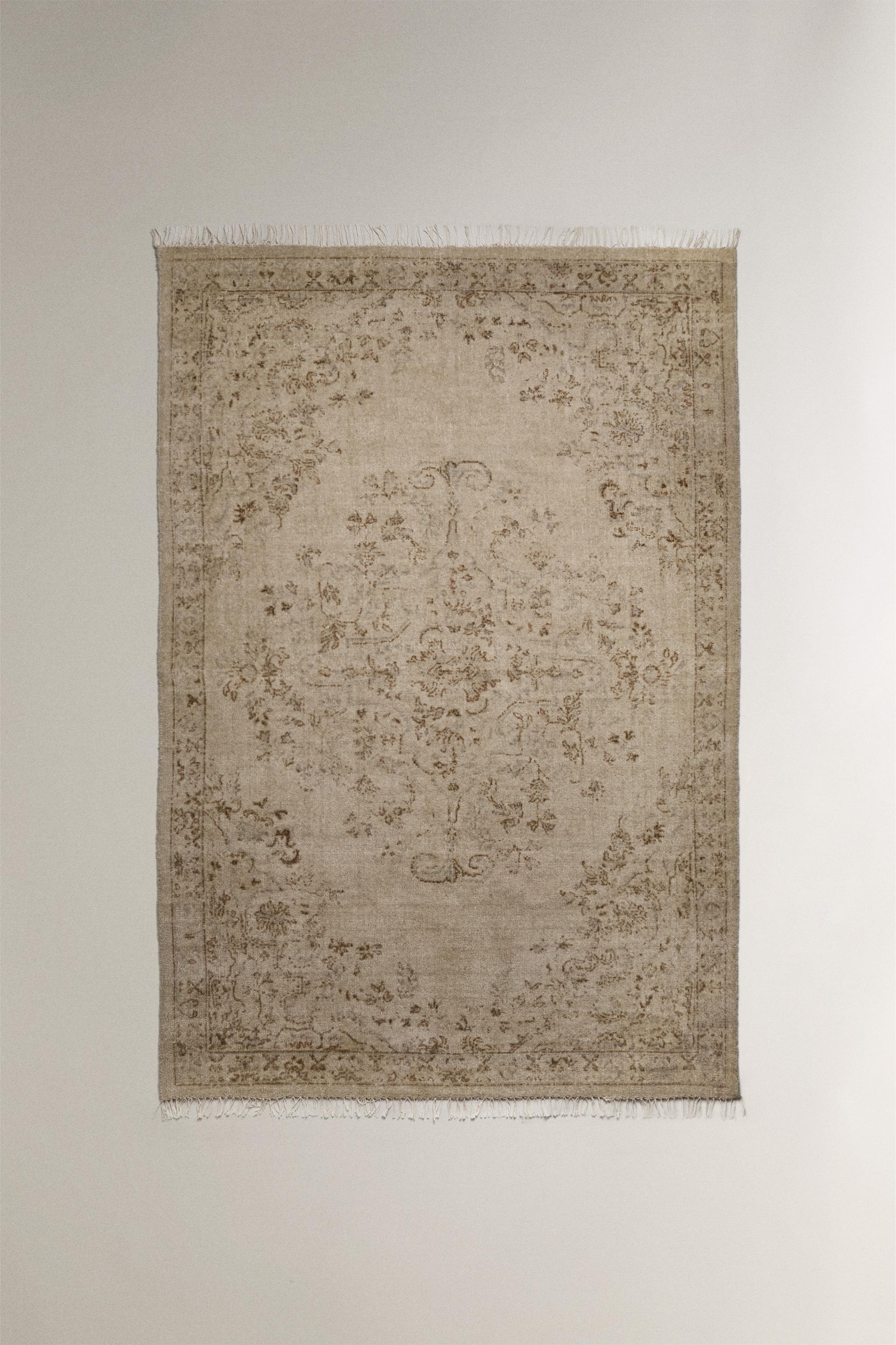 TAPIS LAINE IMPRIMÉ FLORAL